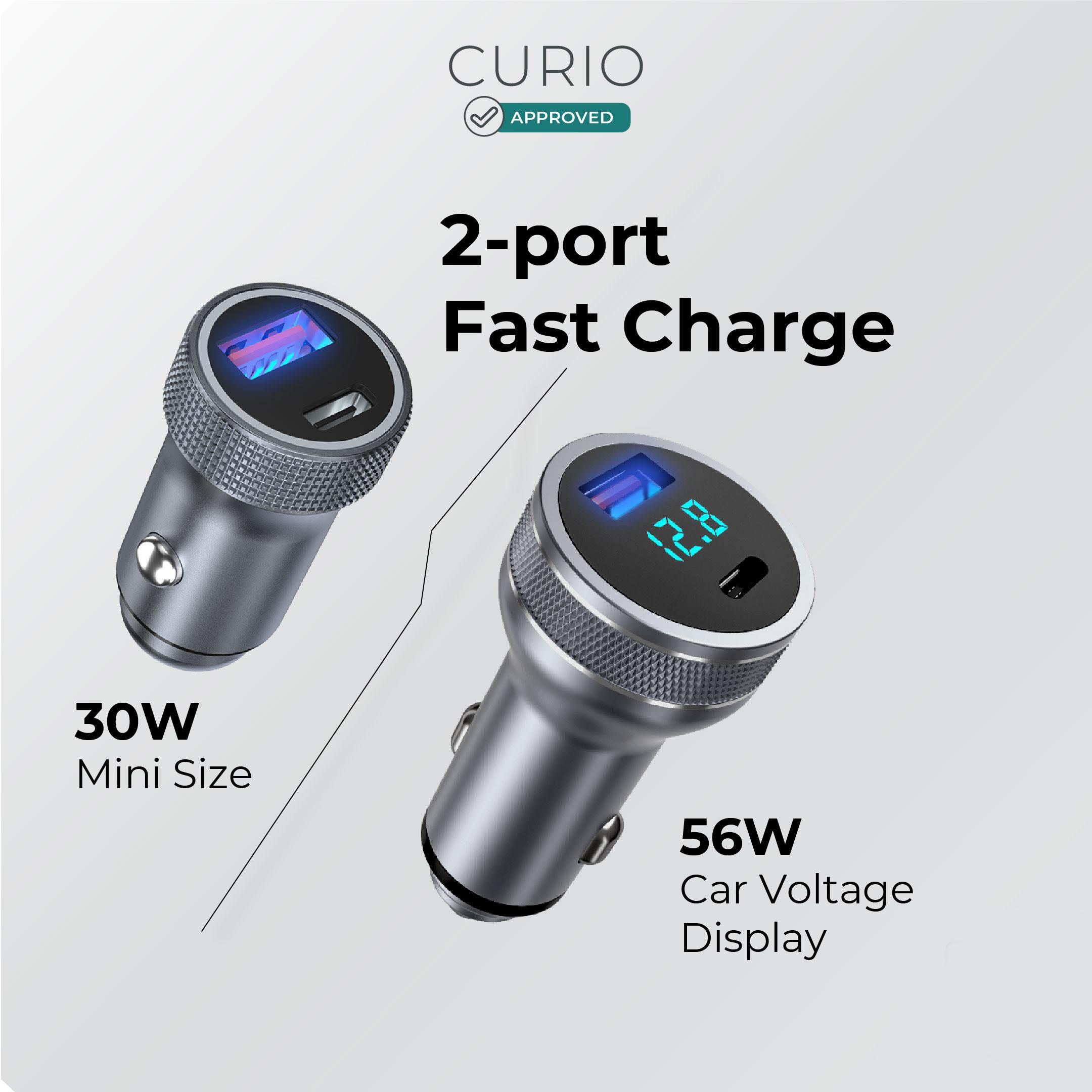 Charby Curio 56W/30W Car Charger Dual USB-A &amp; Type-C Fast Charging