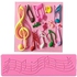 Footful 2Pcs/Set Multi Music Note Lace Silicone Mold Fondant Mat Cake Decor Tool