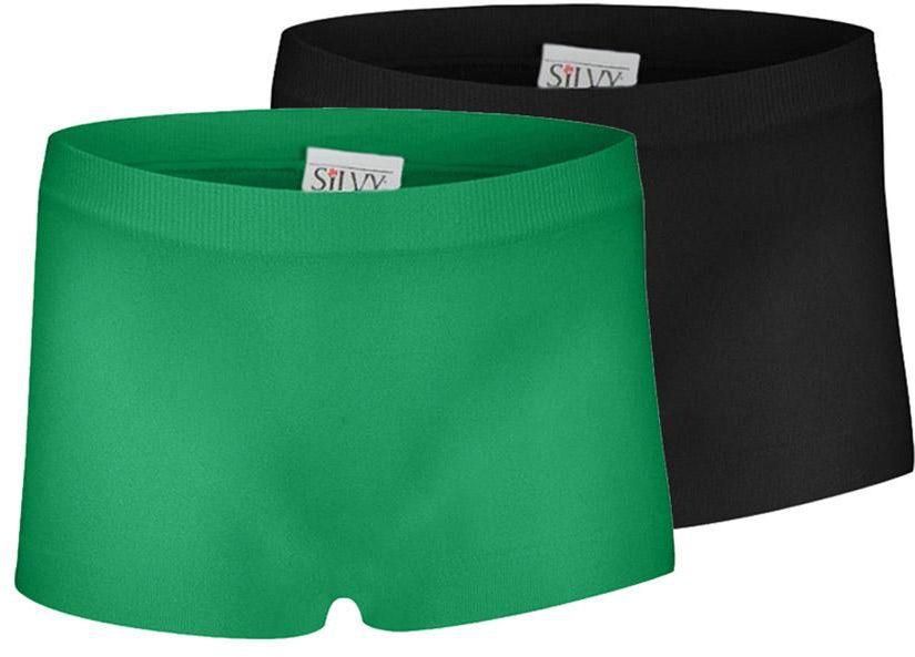 Silvy Set Of 2 Casual Shorts For Girls - Green Black, 12 - 14 Years