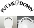 Allwin Funny Gesture Hand PUT ME DOWN Decal Bathroom Toilet Seat Vinyl Sticker