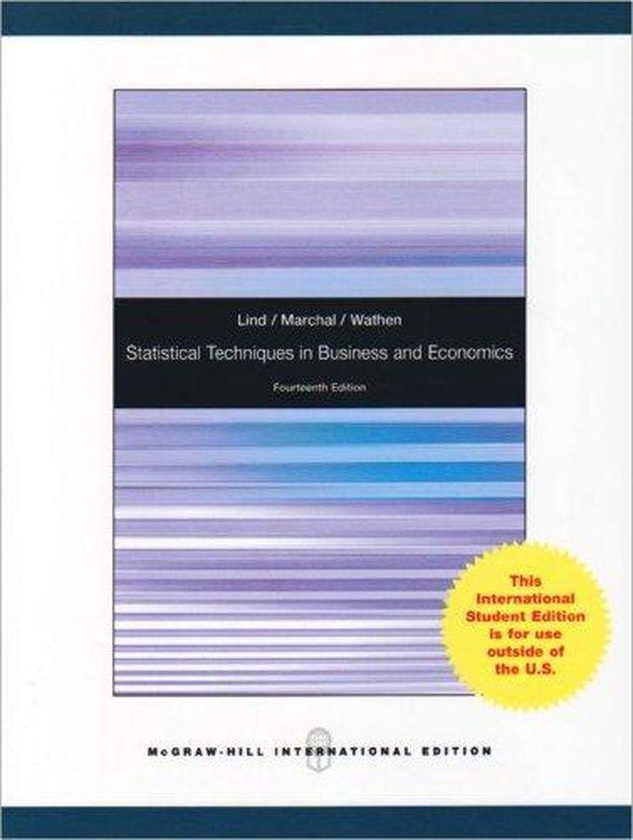 Mcgraw Hill Statistical Techniques in Business and Economics: International Edition ,Ed. :14