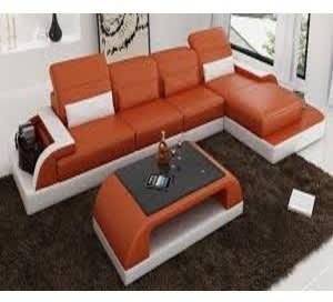 Palmberg L-shape Modern Sectional Living Room Sofa with coffee table