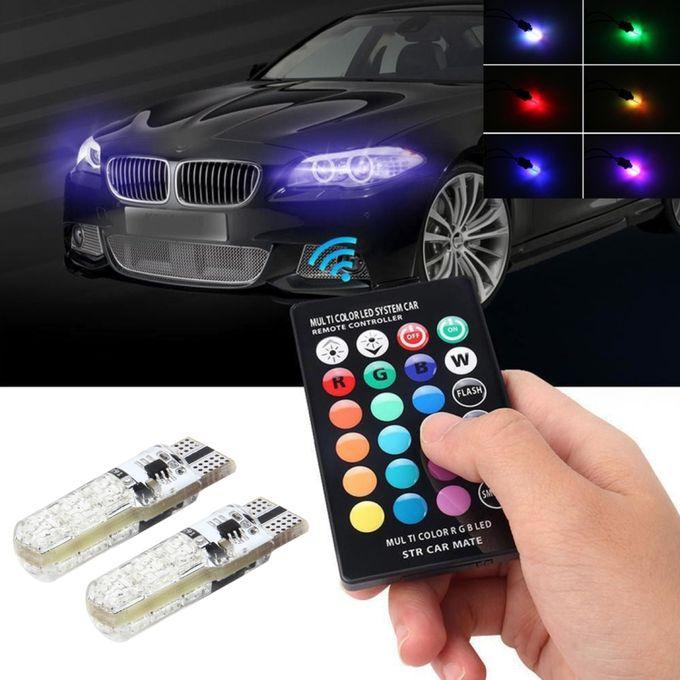 2 PCS T10 Remote Controlled Colorful LED Clearance Light
