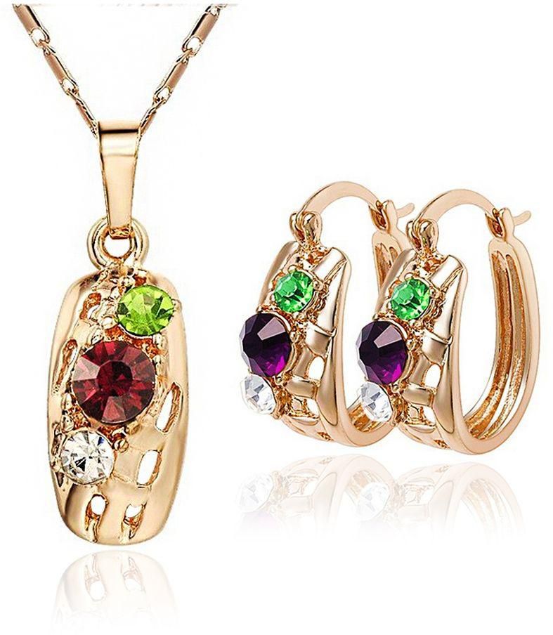18K Rose Gold Plated Jewelry Set 2 Piece, QR0022