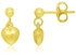 14k Yellow Gold Puffed Heart Children's Dangling Earrings-rx30786
