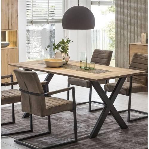Dining Table, 180 cm, Black / Wooden - DIN29