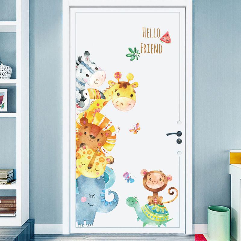 Zoo Animal Wall Stickers Removable Waterproof Wall Sticker Bedroom Living Room Sitting Room Bathroom