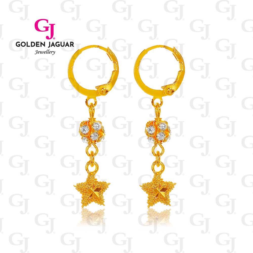 GJ Jewellery Emas Korea Earring - Bintang Pasir Zirkon 6762207