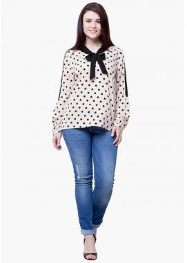 Faballey Curve Pussybow Blouse Polka 3XL