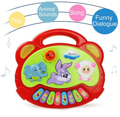 2 Types Baby Kids Musical Farm Piano Toy with Animal Sound Soft Light Piano 8 Notes Keyboard Educational Toys Gift for Children