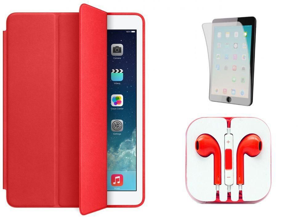 Apple iPad Air Smart Magnetic Closure Red Flip Cover Set- 3 Piece