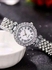 SHEIN 1pc Rhinestone Decor Round Pointer Watch & 1pc Bracelet-8382
