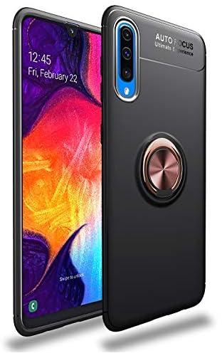 SORAKA Case for Samsung Galaxy A70 with 360 degree rotation Ring Stand Soft Slim Fit Silicone Case Shockproof Anti-fingerprint Case with Metal Plate for Magnetic Car Phone Holder