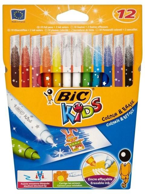 Bic Kids Mini Colour & Erase Felt Pens 12 per pack