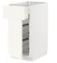 METOD / MAXIMERA Base cab w wire basket/drawer/door, white/Voxtorp walnut effect, 40x60 cm - IKEA