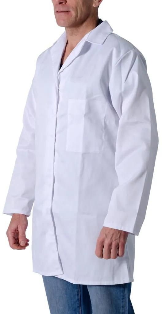 Cotton Dust coat/Lab Coat - White , Knee Length  White