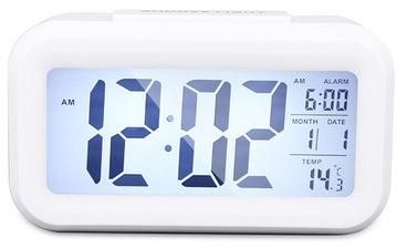 Digital Lcd Display Alarm Clock With Backlight White One Size