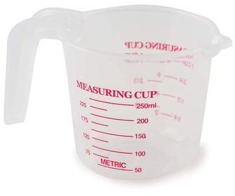 transparent plastic measuring cup 250ml