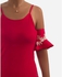 C'Est Ca Cold Shoulder Dress - Red