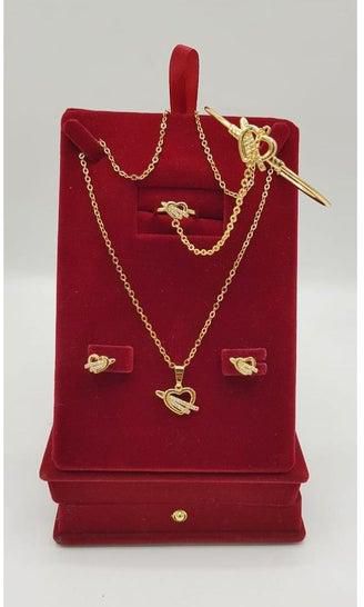18 karat gold jewelry set of 4 pieces