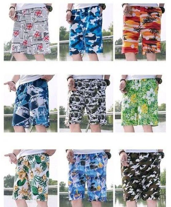 Fashion 2Pcs Men's Beach Shorts Quick Dry Varied Colors- Multicolor