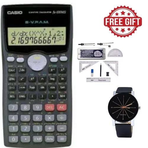 Casio Calc FX-82MS//free Gifts An additional feature of Casio FX82MS Scientific calculator is a 2-line displaythat provides a clear view of the imputed data and the