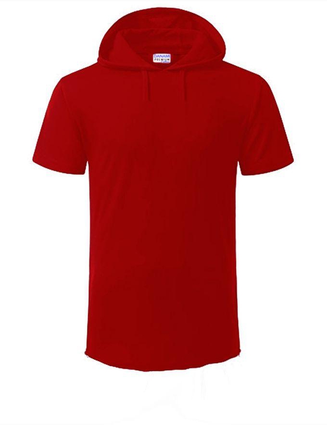 Danami Short Sleeve Hooded T Shirt- Red
