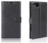 محفظة جلدية لون أسود مع فتحات لحفظ المال والبطاقات لجوال بلاك بيري كي ون BlackBerry Keyone