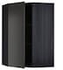 METOD Corner wall cabinet with shelves, black Hasslarp/brown patterned, 68x100 cm - IKEA
