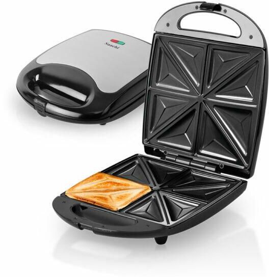 4 Piece (8 Slice) Sandwich Maker NL-ST-4655S-BK with an Automatic Temperature Control