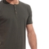 Izor Buttoned Cotton Plain T-Shirt - Olive