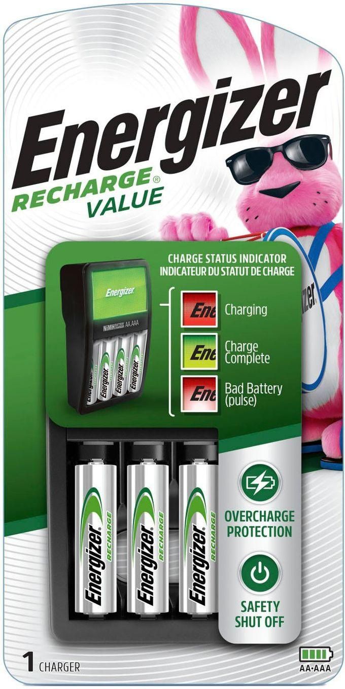 Energizer Recharge Value Charger For Rechargeable AA And AAA Batteries