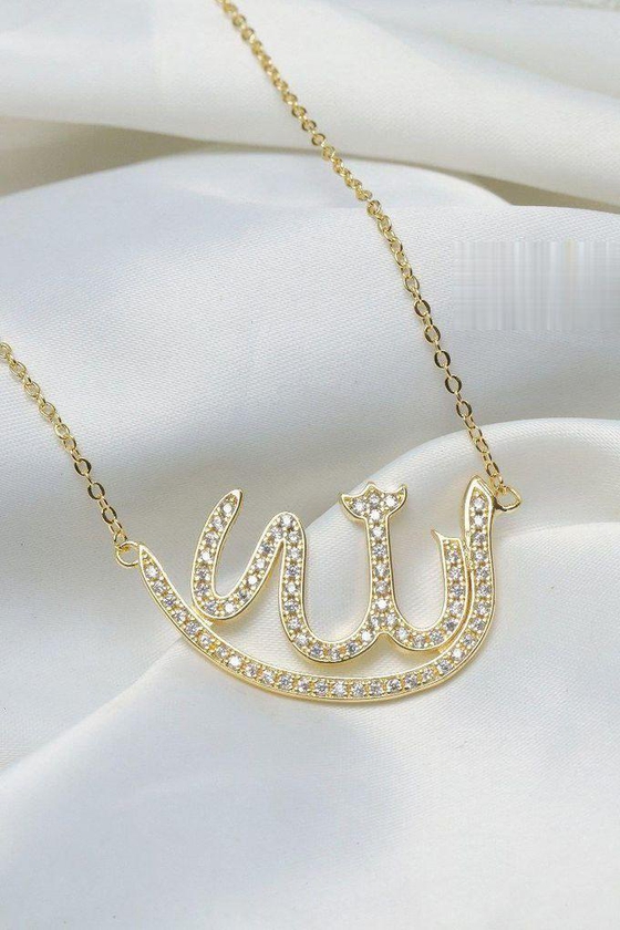 Allah Pendant Necklace For Women Gold Plated
