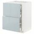 METOD / MAXIMERA Base cab f hob/2 fronts/3 drawers, white/Ringhult light grey, 60x60 cm - IKEA