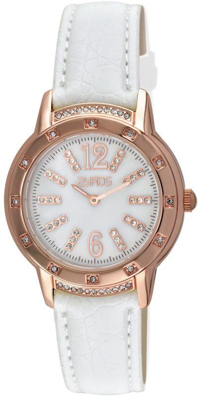 Zyros Watch for Women , Analog , Leather Band , White , 15f047f100329w