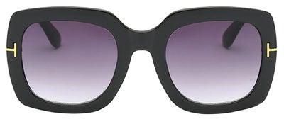 Women's Fashion Square Frame Sunglasses - Lens Size: 62 mm