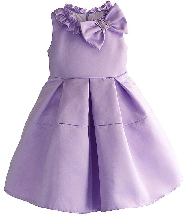 Vacc Zoe Flower Dress - Satin Bow - 13 Sizes (Lavender)