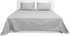 Hotel Linen Klub King Bed Sheet 3pcs Set , 100% Cotton 250Tc Sateen 1cm Stripe, Size: 260x280cm + 2pc Pillowcase 50x75cm , Silver