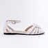 Ice Club Ankle Strap Buckled Leather Sandal - White