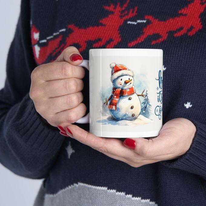 Snowman Christmas Mug Wrap مج مطبوع للكريسماس