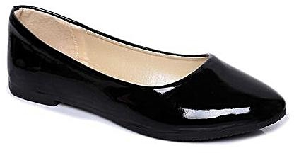 Fashion Female Flat - Bottomed Low - Heeled Leather Shoes - Black
