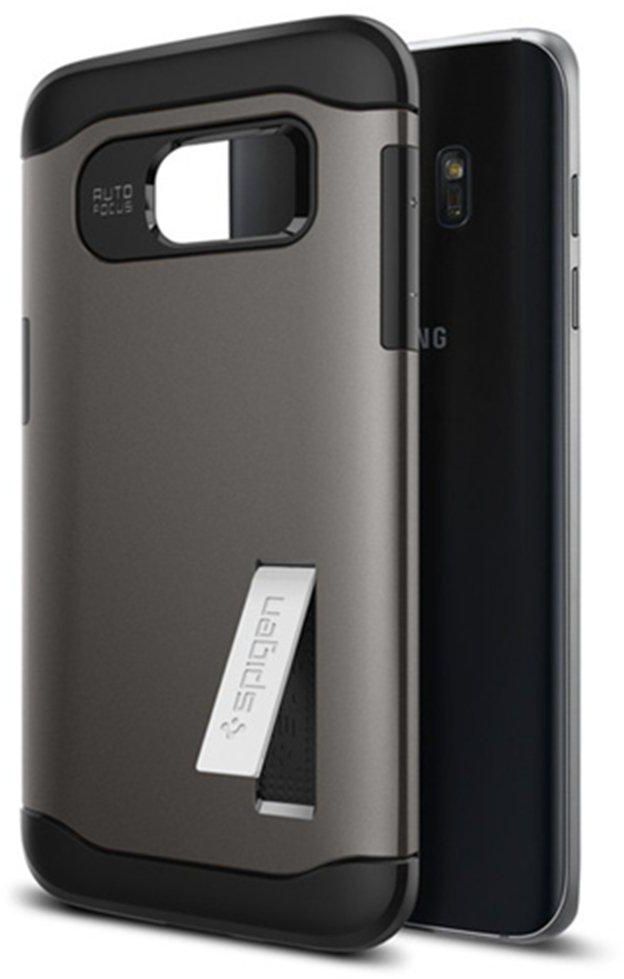 Spigen PC Slim Armor series Case with Stand for Samsung S7 Edge (Gunmetal)