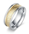 Ring Women Stainless Steel plated with 18 carat gold decorated with gold stripes (size 10) NO.R73