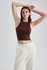 Defacto Woman Fitted Halter Collar Knitted Top