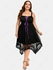 Plus Size Lace-up Lace Trim Sheer Handkerchief Dress - 2x | Us 18-20