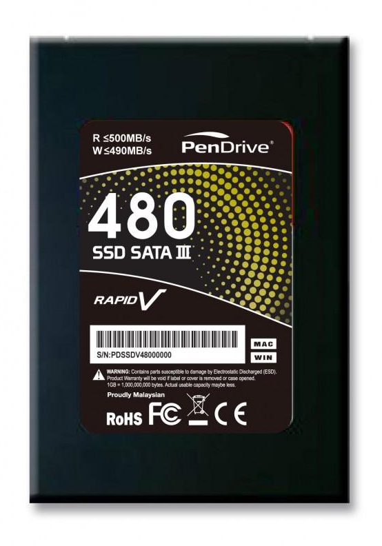 PenDrive 480GB RapidV SSD SATA III 2.5 inch Internal Solid State Drive