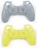 Pair of Grey and Lime Yellow color silicone skin cases covers for PS4 Playstation 4 controllers