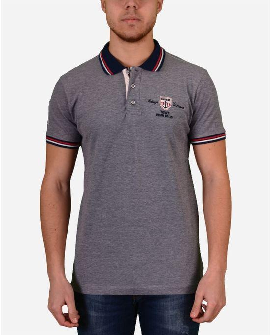 Town Team Patches Polo Shirt - Navy Blue