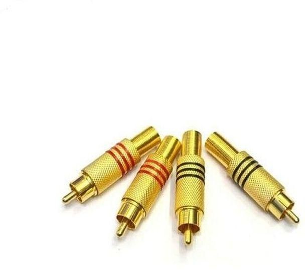 Audio Connector / RCA Male To Solderless AV Wire Terminal Plug Connector - 100 Pcs