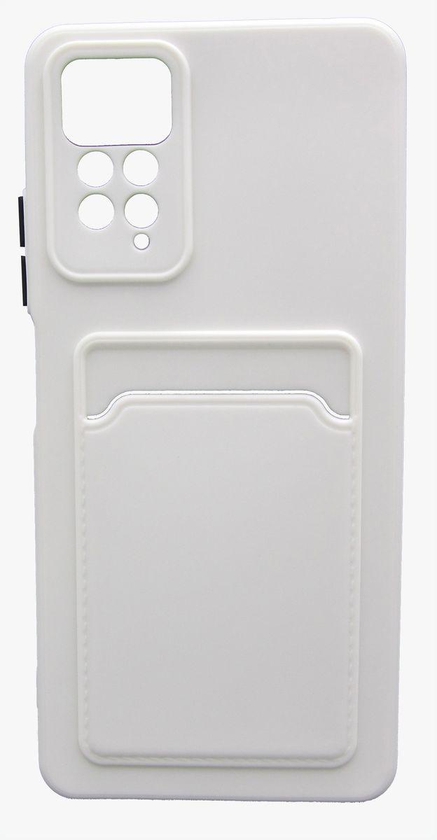 Silicone Phone Case With Card Slot For Xiaomi Redmi Note 11 4G - White